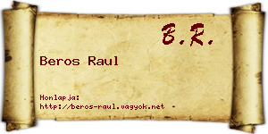 Beros Raul névjegykártya